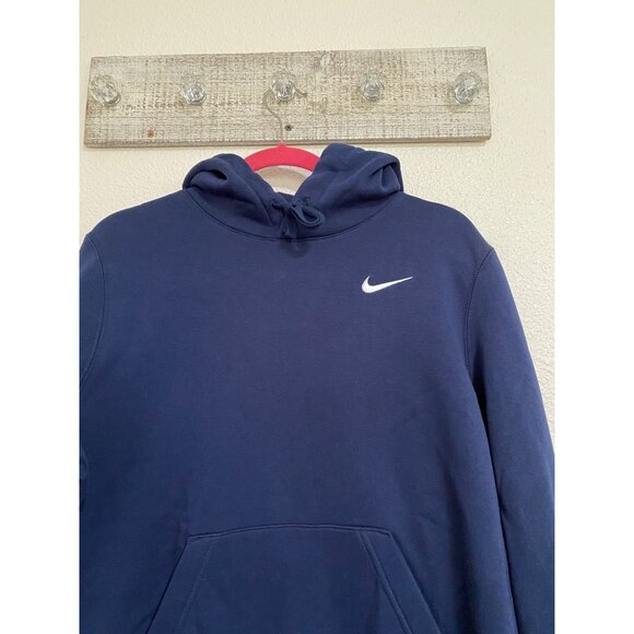 Nike Womens Navy Blue Fleece Hoodie Sweatshirt  Large Granola Girl Streetwear - Picture 6 of 7